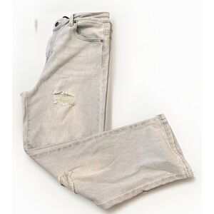 Kendall + Kylie Jeans Women's 13 Distressed Light Blue Iconic High Rise Straight